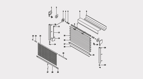 Vorbaurollladen 45° mit integriertem Insektenschutz