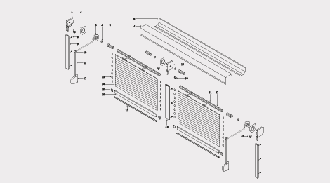 Vorbaurollladen 45° mit Doppelführungsschiene PPD 79 und Gurtzug-Bedienung