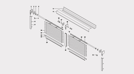 Vorbaurollladen 45° mit Doppelführungsschiene PPD 79 und Rohrmotor